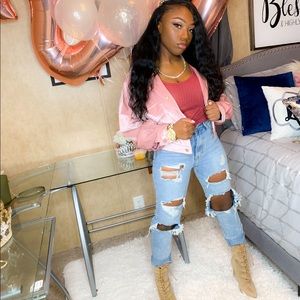 Prettylittlething boyfriend ripped jeans